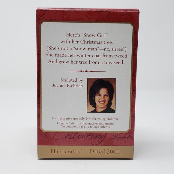 2000 hallmark snow girl Handcrafted Keepsake Holiday Christmas ornament - Picture 2 of 6